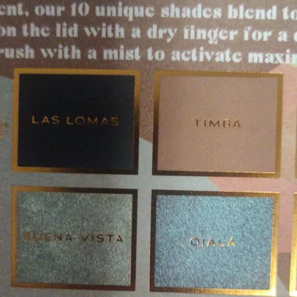 Alamar Destino Eyeshadow Palette Pressed Powder Shimmer Vegan 10 Shades